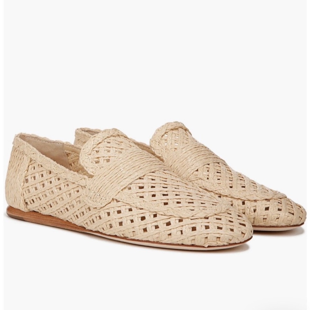 Vince Davis Woven Raffia Loafers